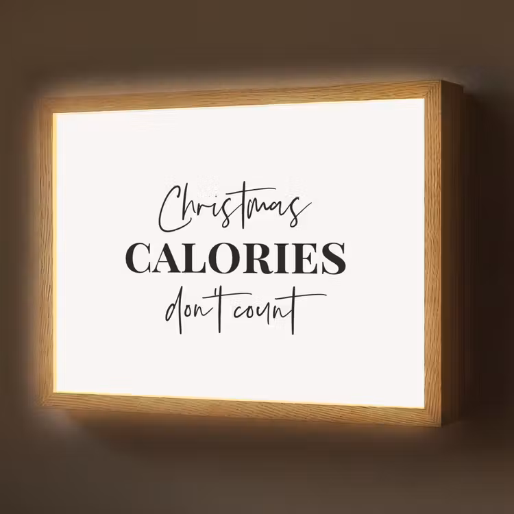 Lightbox - Wandlamp - Kerst quote - Winter - Christmas calories - Wit — 1
