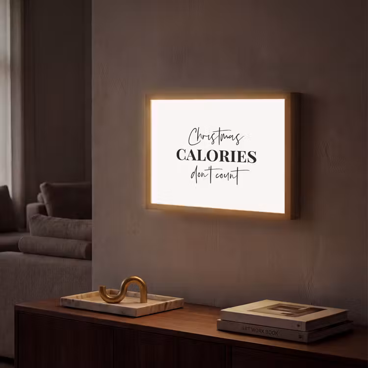 Lightbox - Wandlamp - Kerst quote - Winter - Christmas calories - Wit — 2