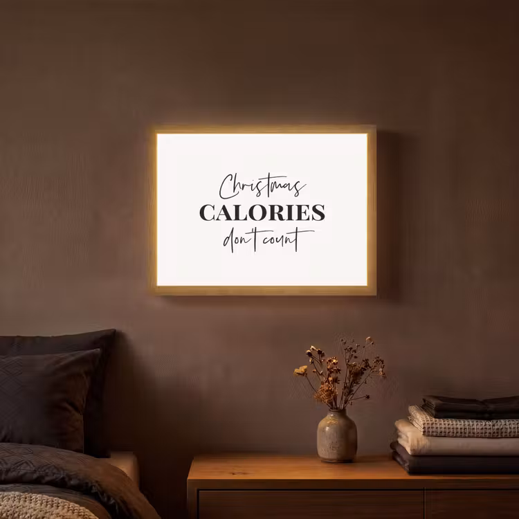 Lightbox - Wandlamp - Kerst quote - Winter - Christmas calories - Wit — 3
