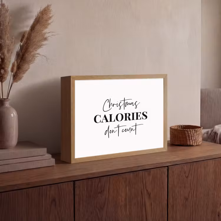 Lightbox - Wandlamp - Kerst quote - Winter - Christmas calories - Wit — 4