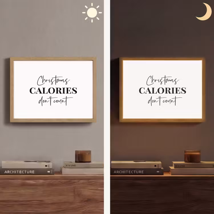 Lightbox - Wandlamp - Kerst quote - Winter - Christmas calories - Wit — 6