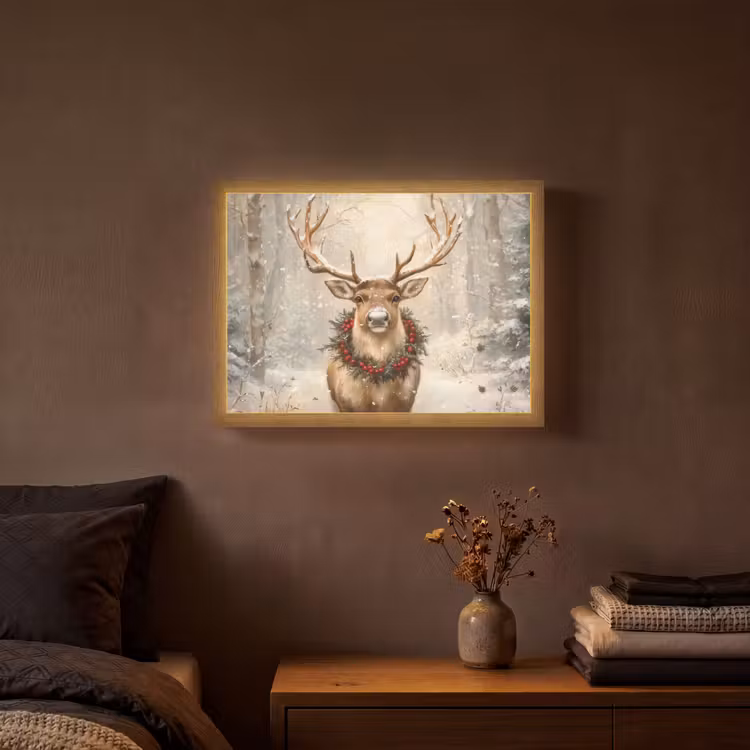 Lightbox - Wandlamp - Kerst - Rendier - Winter - Krans — 3
