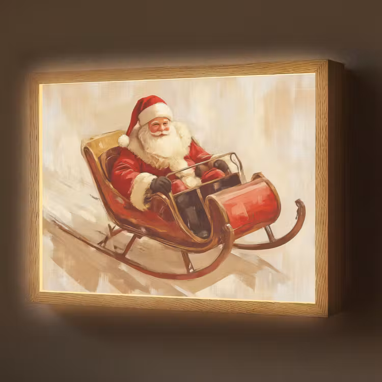 Lightbox - Wandlamp - Kerst - Slee - Kerstman — 1