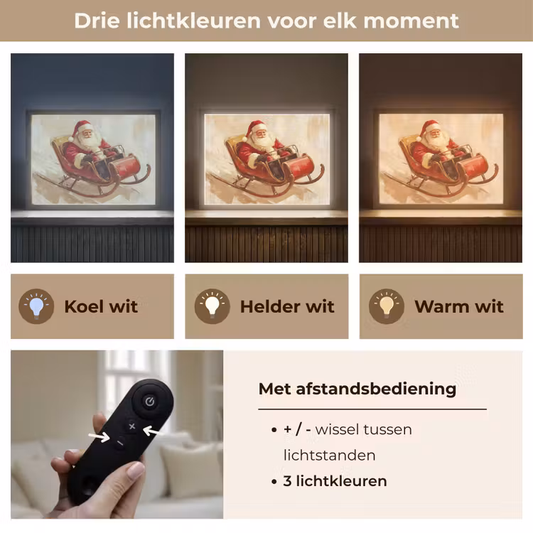 Lightbox - Wandlamp - Kerst - Slee - Kerstman — 8