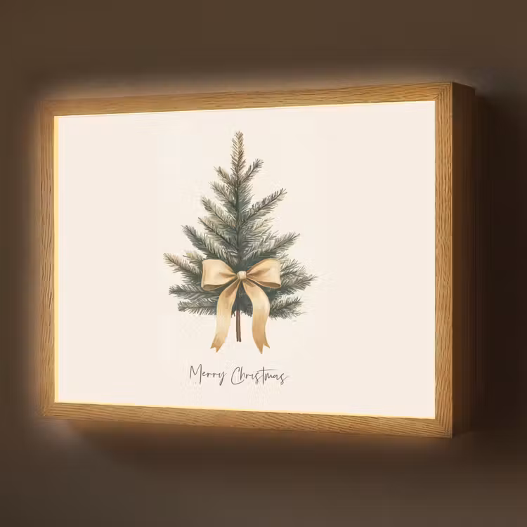Lightbox - Wandlamp - Kerstboom - Kerst - Merry Christmas - Beige — 1