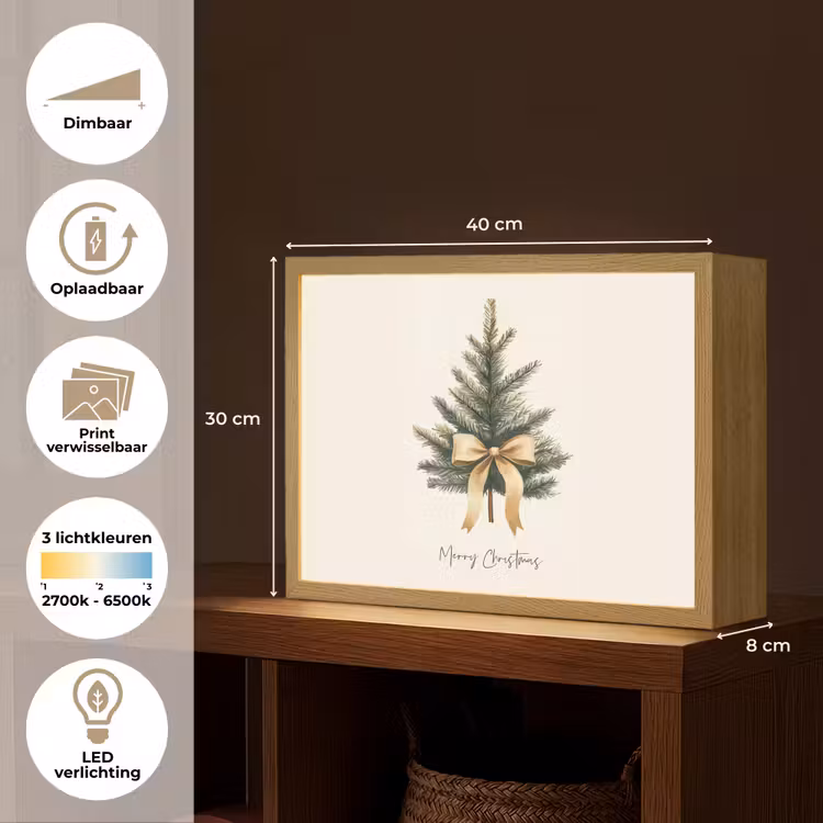Lightbox - Wandlamp - Kerstboom - Kerst - Merry Christmas - Beige — 10