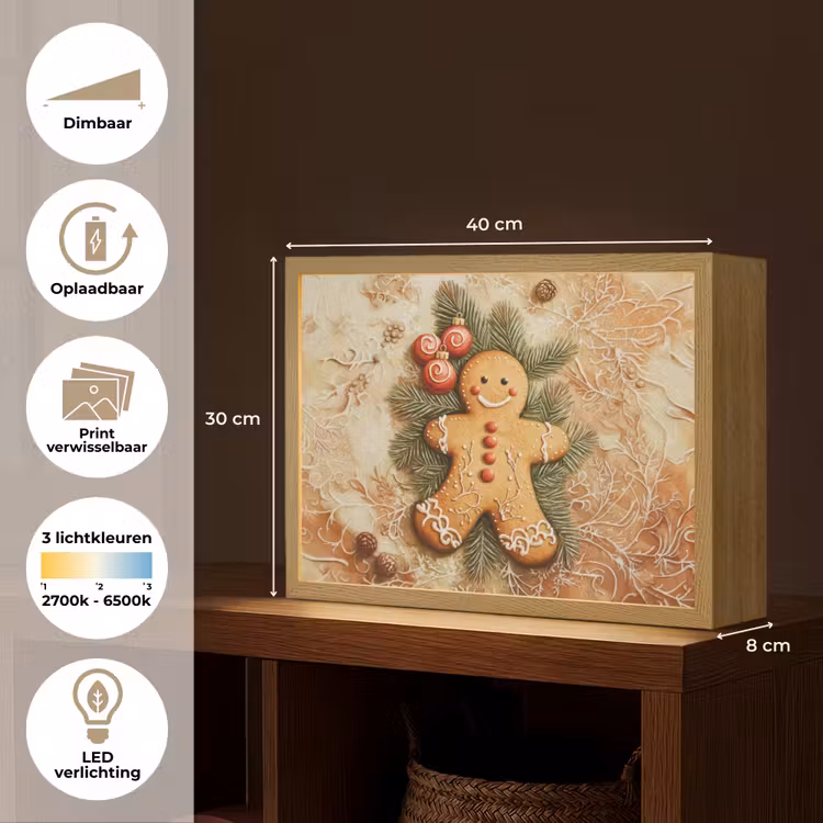Lightbox - Wandlamp - Kerstmis - Koekje - Poppetje - Speculaas — 10