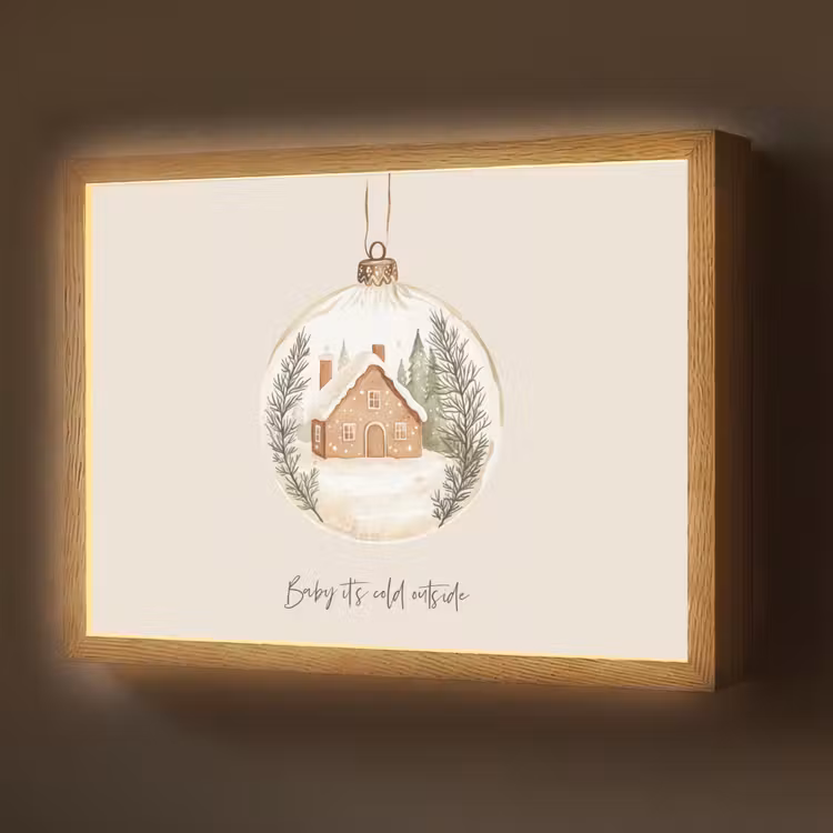 Lightbox - Wandlamp - Quote - Winter - Kerst - Beige - Kerstbal — 1