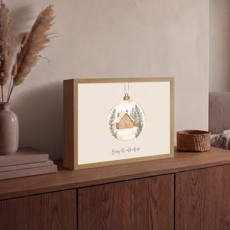 Lightbox - Wandlamp - Quote - Winter - Kerst - Beige - Kerstbal — 4