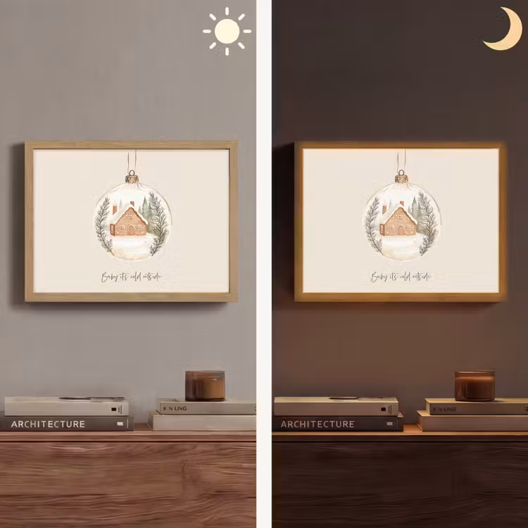 Lightbox - Wandlamp - Quote - Winter - Kerst - Beige - Kerstbal — 6