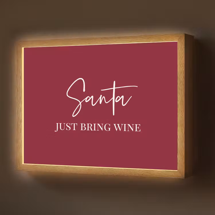 Lightbox - Wandlamp - Santa - Wine - Rood - Kerst - Kerstman — 1