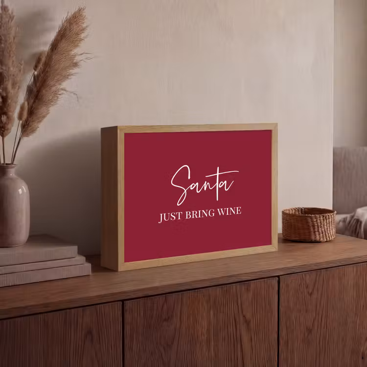Lightbox - Wandlamp - Santa - Wine - Rood - Kerst - Kerstman — 4