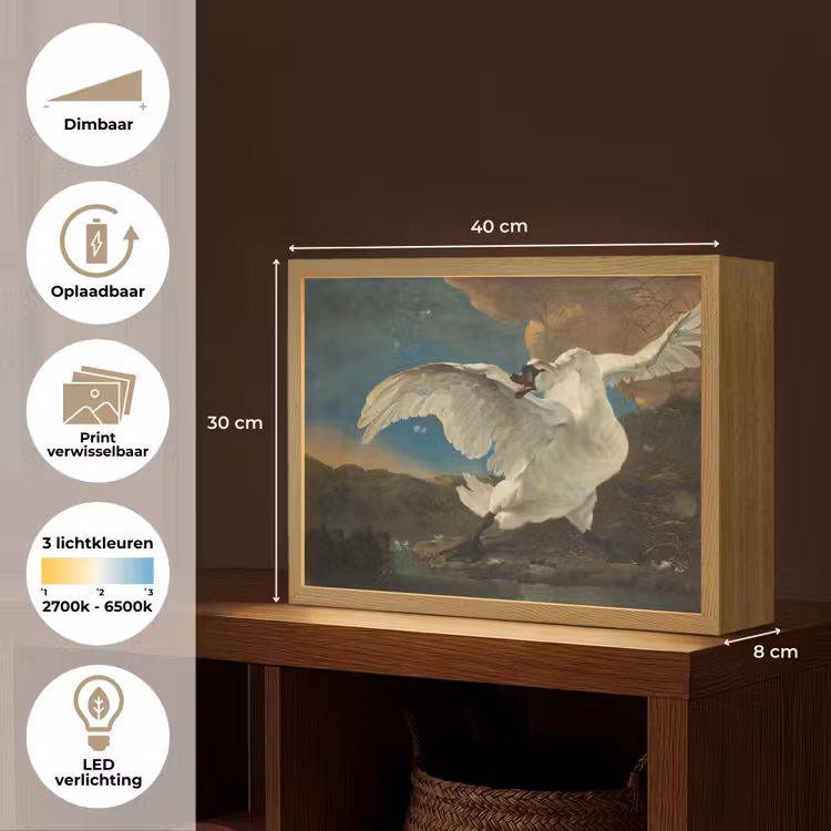 Lightbox - Wandlamp - Zwaan - Oude meesters - Jan Asselijn — 10