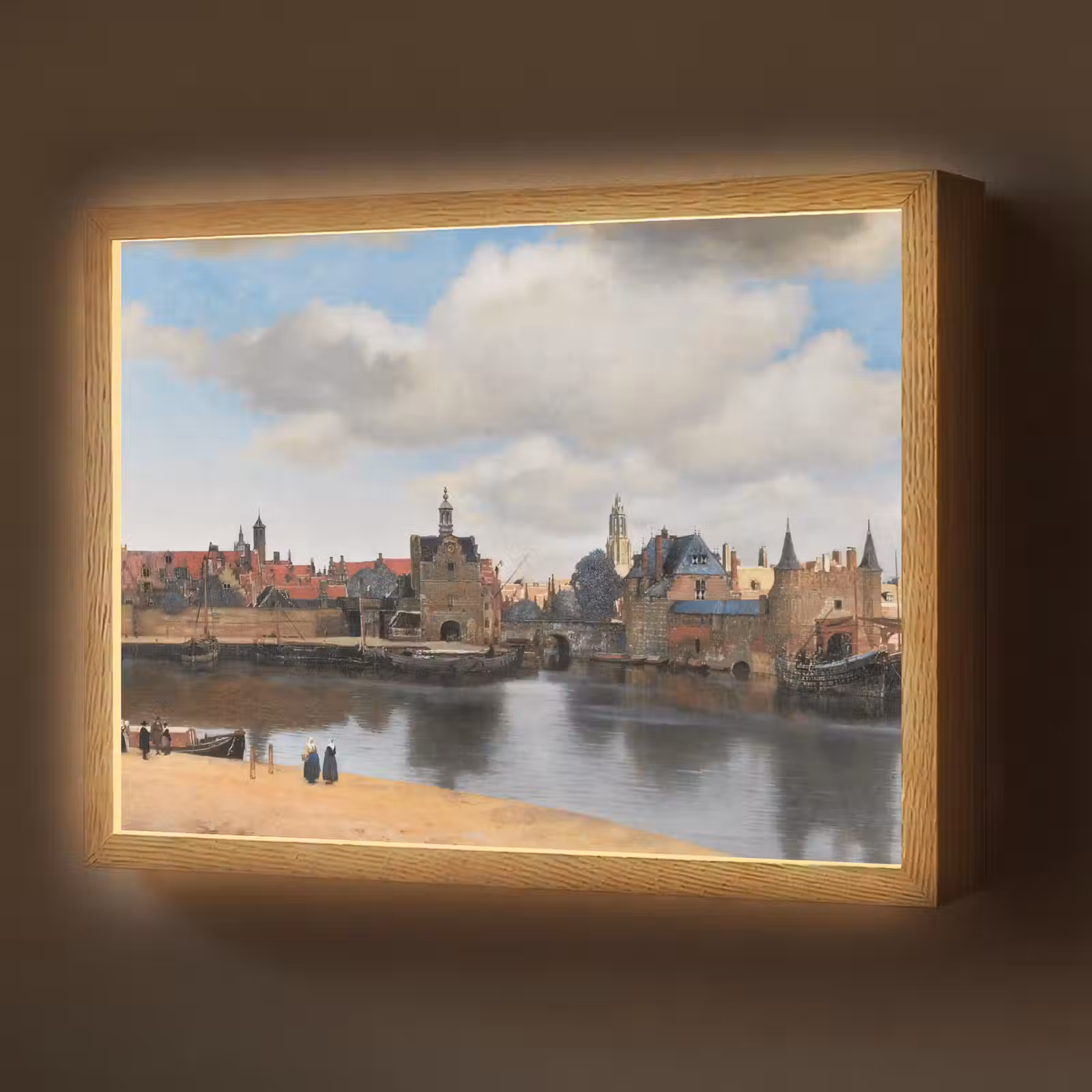 Lightbox - Wandlamp - Vermeer - Stad - Oude meesters - Kunst — 1