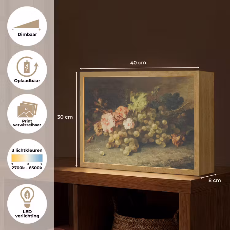 Lightbox - Wandlamp - Fruit - Stilleven met druiven - Oude meesters — 10