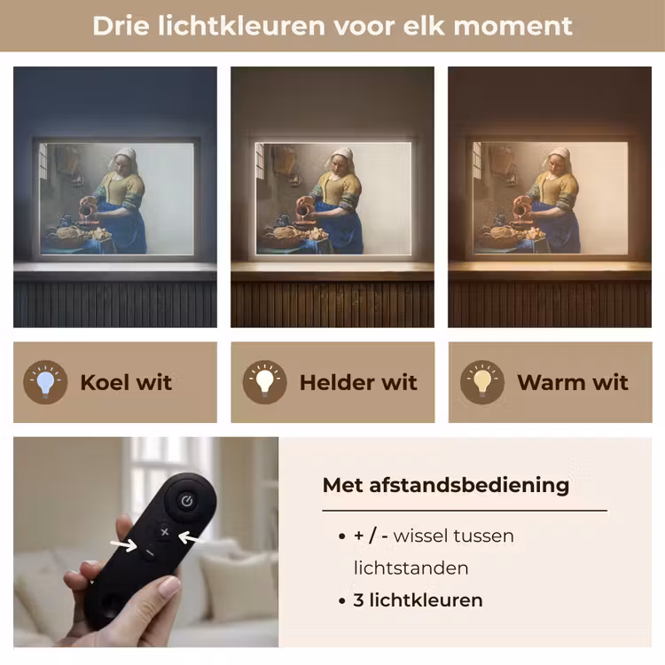 Lightbox - Wandlamp - Het melkmeisje - Kunst - Oude meesters - Vermeer — 8