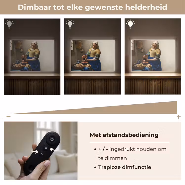Lightbox - Wandlamp - Het melkmeisje - Kunst - Oude meesters - Vermeer — 9