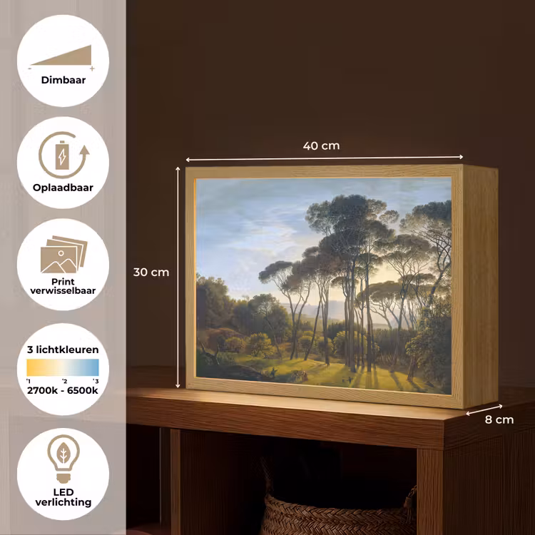 Lightbox - Wandlamp - Italiaans landschap met parasoldennen - Kunst - Oude meesters — 10