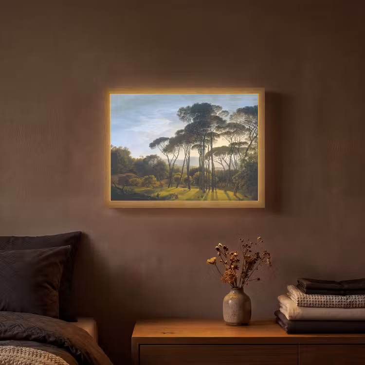 Lightbox - Wandlamp - Italiaans landschap met parasoldennen - Kunst - Oude meesters — 3