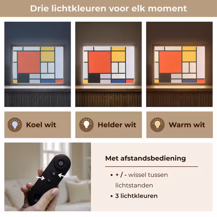 Lightbox - Wandlamp - Kunst - Mondriaan - Oude meesters - Compositie 2 — 8