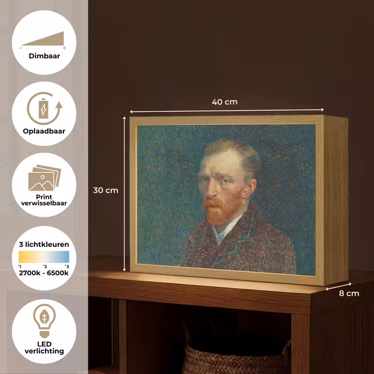 Lightbox - Wandlamp - Kunst - Van Gogh - Oude meesters - Zelfportret — 10