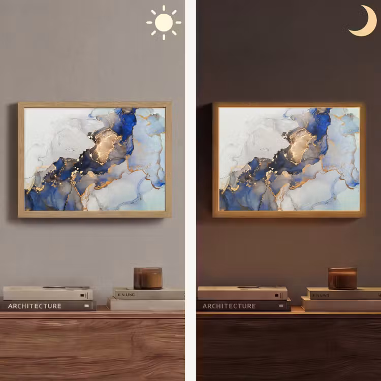 Lightbox - Wandlamp - Marmer - Blauw - Goud — 6
