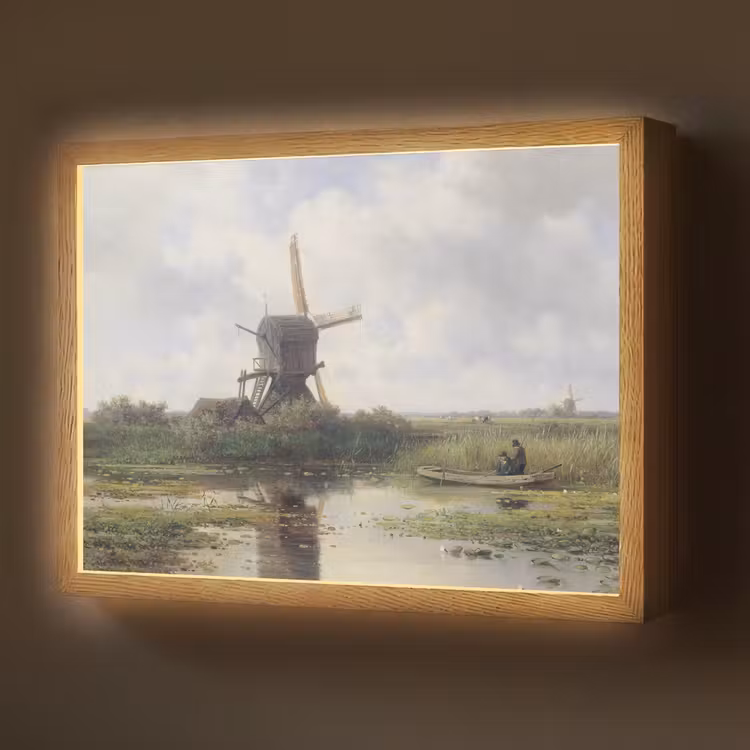 Lightbox - Wandlamp - Molen - Willem Roelofs - Oude meesters - Kunst — 1