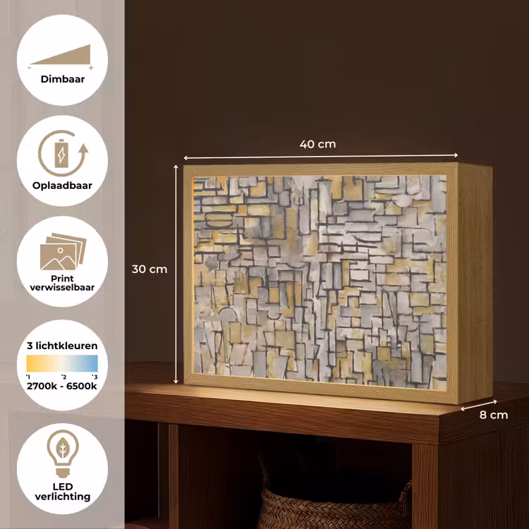 Lightbox - Wandlamp - Mondriaan - Kunst - Oude meesters - Tableau I — 10