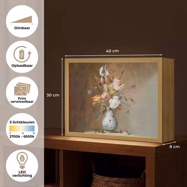 Lightbox - Wandlamp - Oude meesters - Bloemen - Balthasar van der Ast — 10