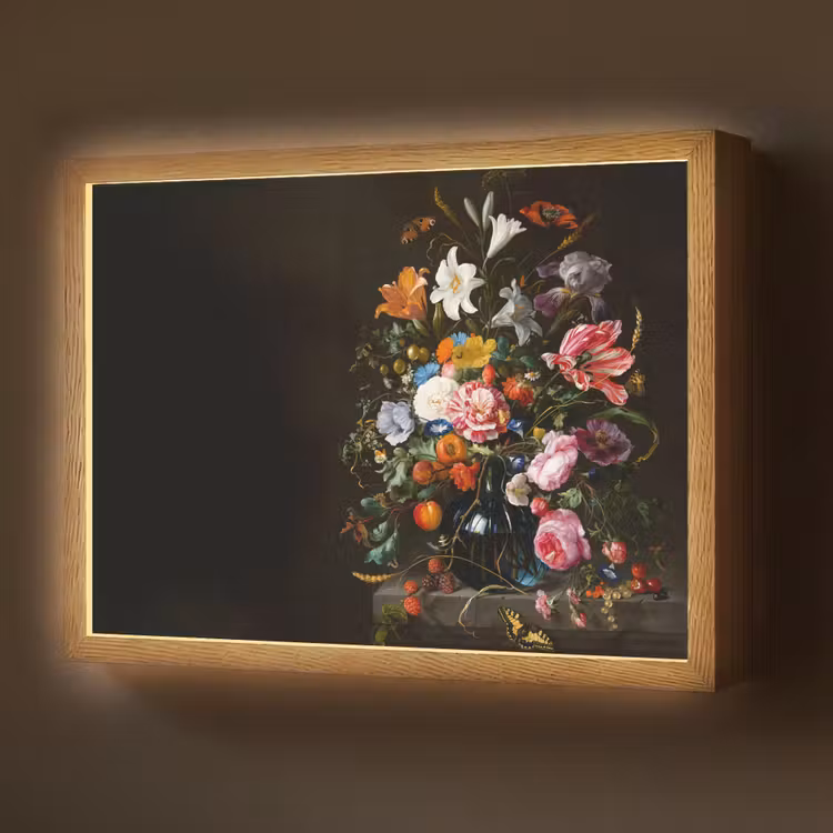 Lightbox - Wandlamp - Oude meesters - Kunst - Vaas met bloemen - Jan Davidsz de Heem — 1