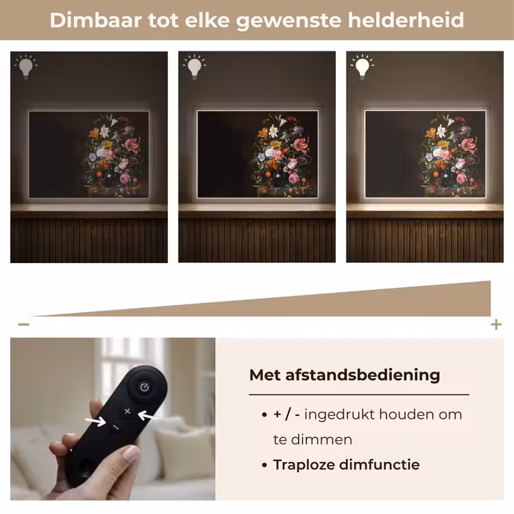 Lightbox - Wandlamp - Oude meesters - Kunst - Vaas met bloemen - Jan Davidsz de Heem — 9