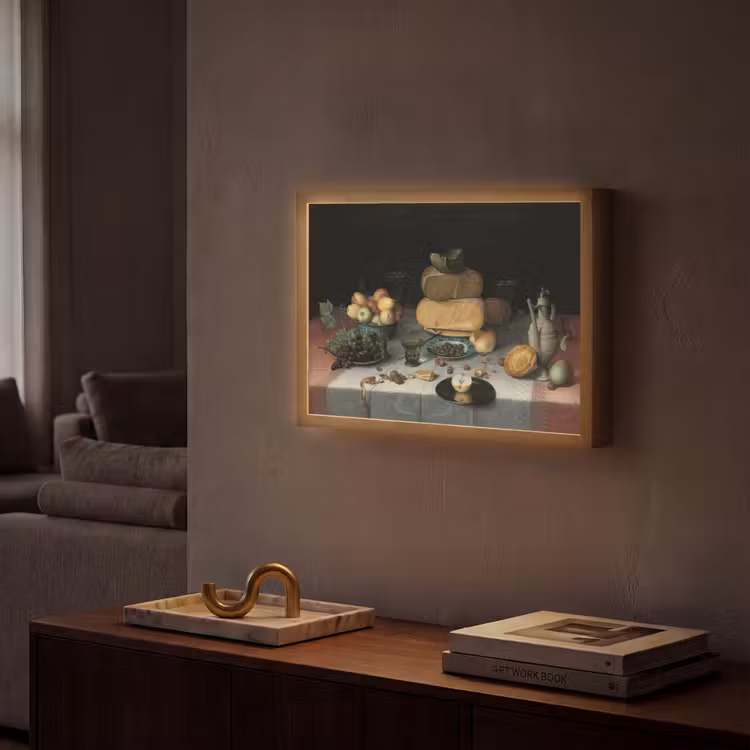 Lightbox - Wandlamp - Stilleven met kazen - Kunstwerk - Oude meesters — 2