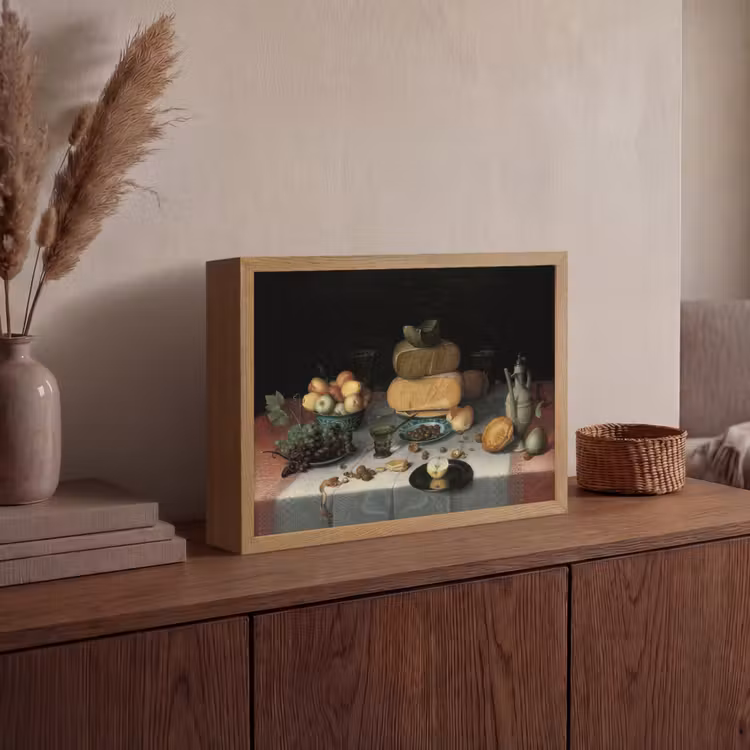 Lightbox - Wandlamp - Stilleven met kazen - Kunstwerk - Oude meesters — 4