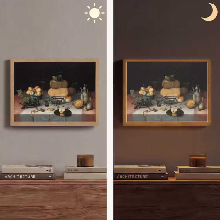 Lightbox - Wandlamp - Stilleven met kazen - Kunstwerk - Oude meesters — 6