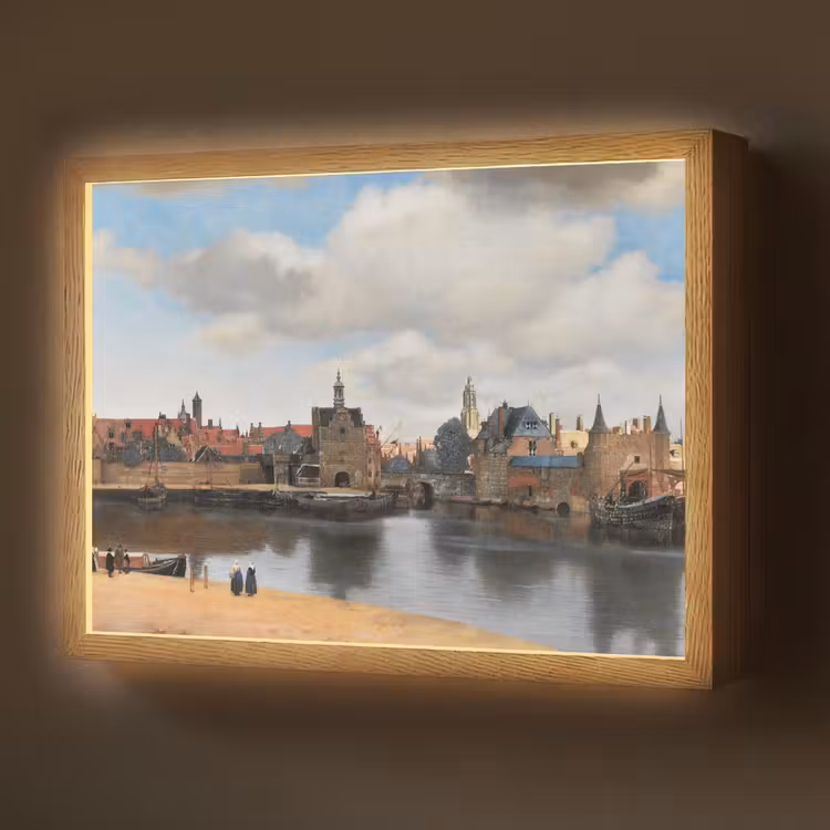 Lightbox - Wandlamp - Vermeer - Stad - Oude meesters - Kunst — 1