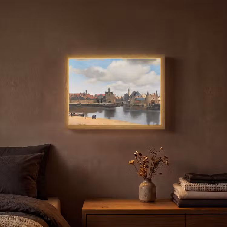 Lightbox - Wandlamp - Vermeer - Stad - Oude meesters - Kunst — 3