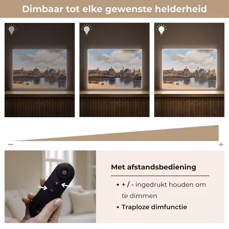Lightbox - Wandlamp - Vermeer - Stad - Oude meesters - Kunst — 9