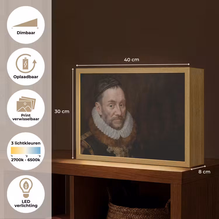 Lightbox - Wandlamp - Willem van Oranje - Schilderij - Oude meesters - Kunst — 10