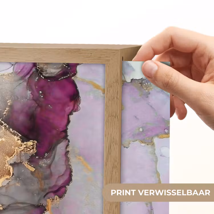 Lightbox - Wandlamp - Marmer - Abstract - Goud - Paars — 5