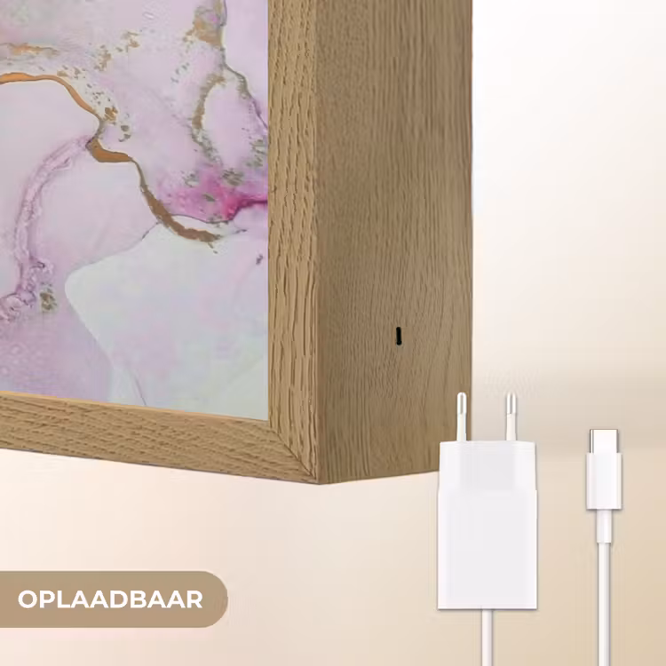 Lightbox - Wandlamp - Marmer - Abstract - Goud - Paars — 7