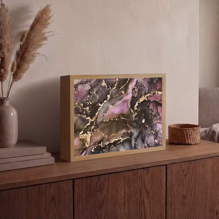 Lightbox - Wandlamp - Marmer - Gold - Steen - Abstract — 4