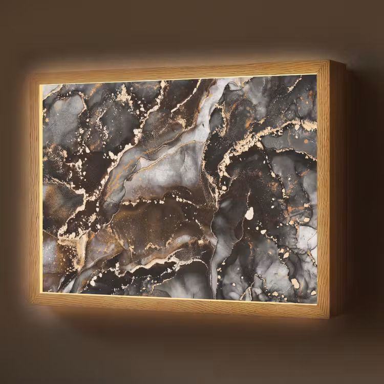 Lightbox - Wandlamp - Marmer - Goud - Glitter - Luxe — 1
