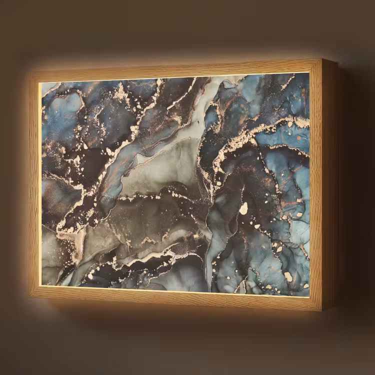 Lightbox - Wandlamp - Marmer - Goud - Groen — 1