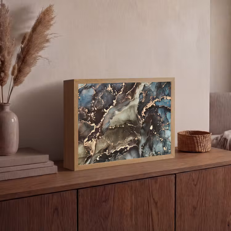 Lightbox - Wandlamp - Marmer - Goud - Groen — 4