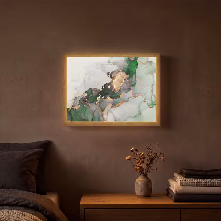 Lightbox - Wandlamp - Marmer - Goud - Groen - Luxe — 3