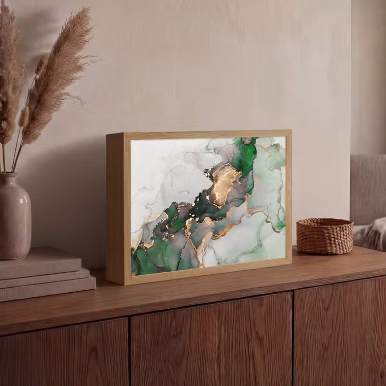 Lightbox - Wandlamp - Marmer - Goud - Groen - Luxe — 4