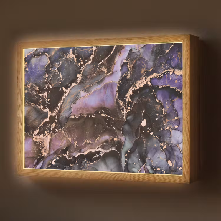 Lightbox - Wandlamp - Marmer - Goud - Roze — 1