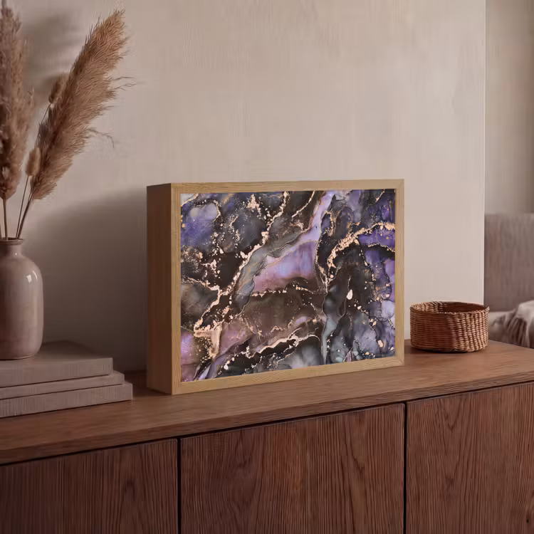 Lightbox - Wandlamp - Marmer - Goud - Roze — 4