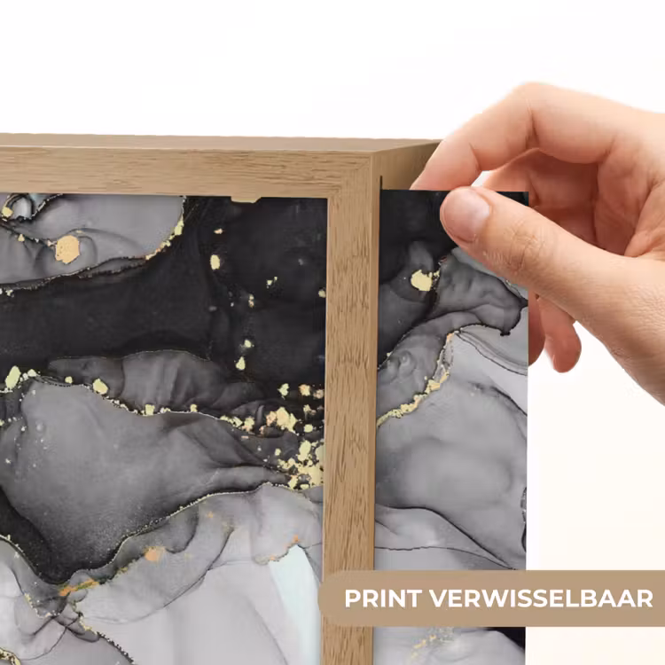 Lightbox - Wandlamp - Marmer - Zwart - Goud - Grijs — 5