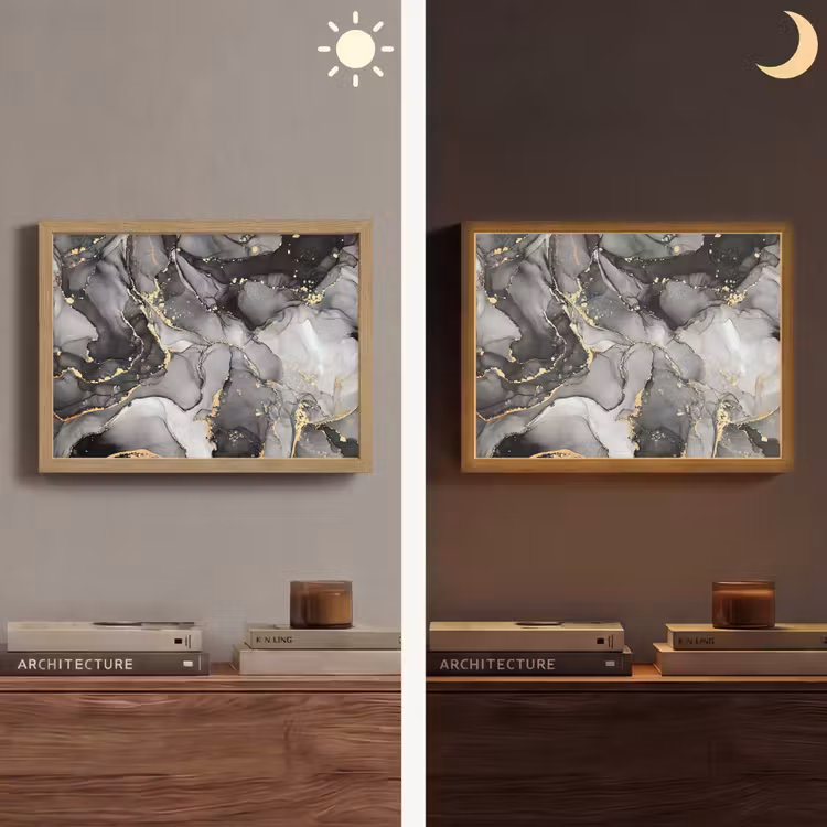 Lightbox - Wandlamp - Marmer - Zwart - Goud - Grijs — 6